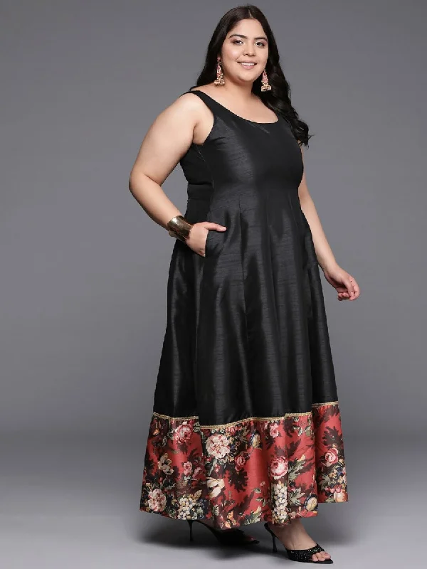 Ahalyaa Women's Traditional wear Ethnic Dress - Black