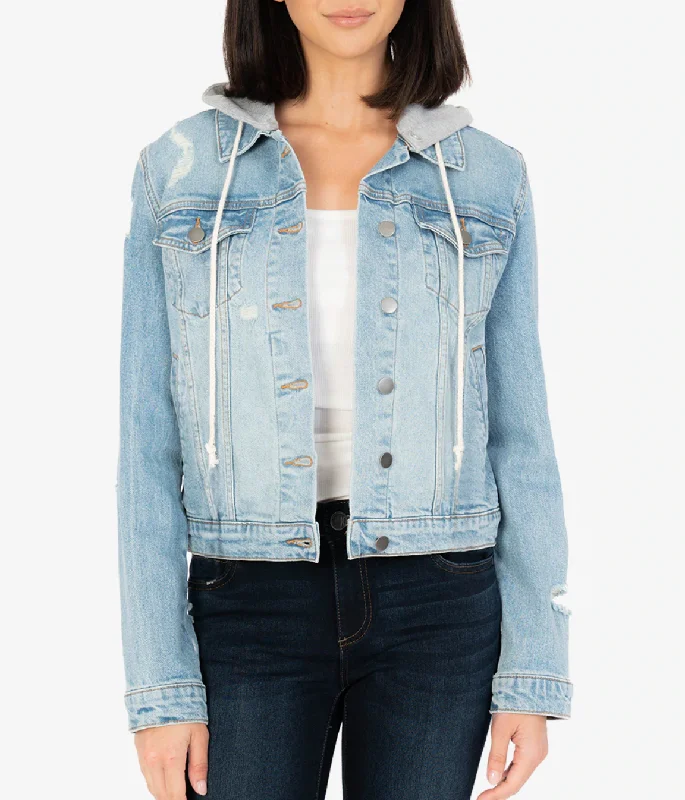 Julia Hoodie Jacket [KJ1604MA1] Denim Jacket Leather Jacket Suede Jacket