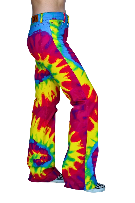 TIE DYE SIGNATURE TROUSER DENIM Trousers Flared Retro