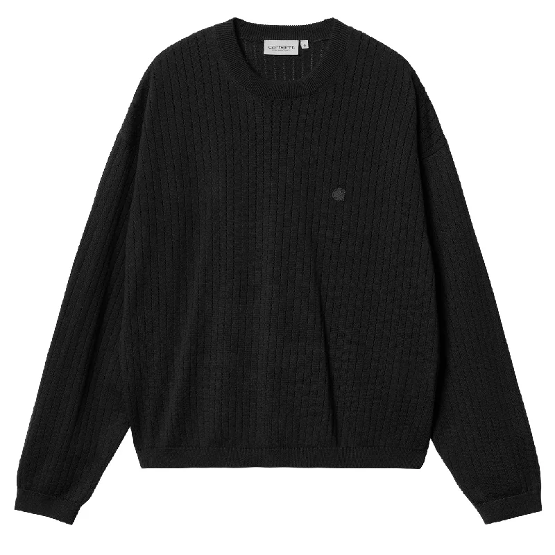 Carhartt WIP Womens Norlina Sweater Black Elegant Classic Vintage