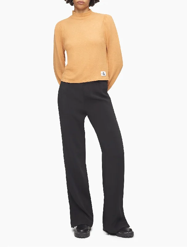 Calvin Klein Mock Neck Blouson Sleeve Sweater - Women Sweater Knitwear Pullover
