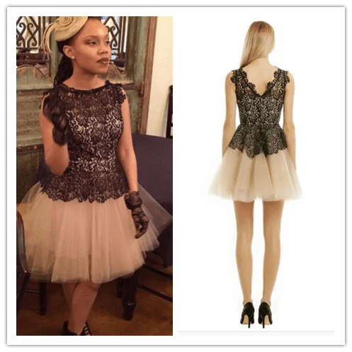 Cute Black Lace Homecoming Gowns Prom Dress