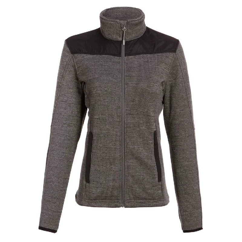 Landway Women's Heather Charcoal Capitan Sweater Fleece Thin Thick Dense