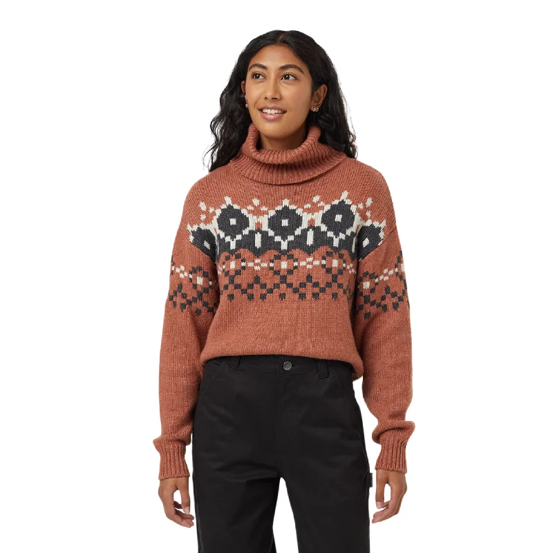 Tentree Women's Highline Intarsia Turtleneck Sweater Fleece Fabric Down Fabric Feather Fabric Tentree Women's Highline Intarsia Turtleneck Sweater Fleece Fabric Down Fabric Feather Fabric