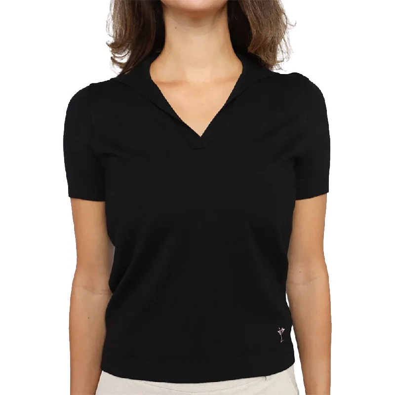 Golftini Short Sleeve Womens Golf Sweater Zippered Front Buttoned Front Snap Front