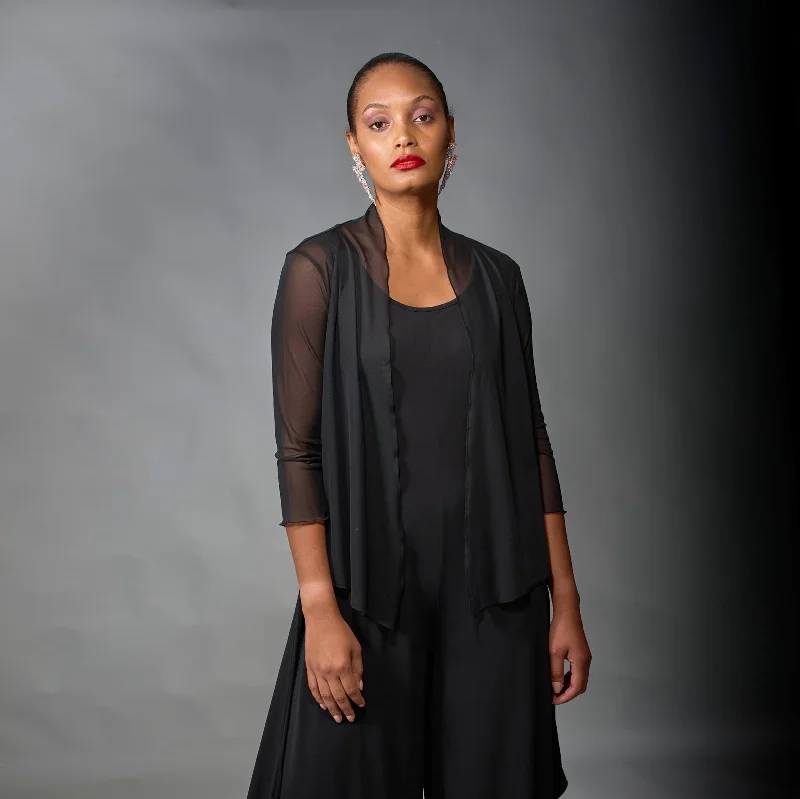Kozan, Mesh, Melanie Jacket in black Satin Jacket Silk Jacket Chiffon Jacket