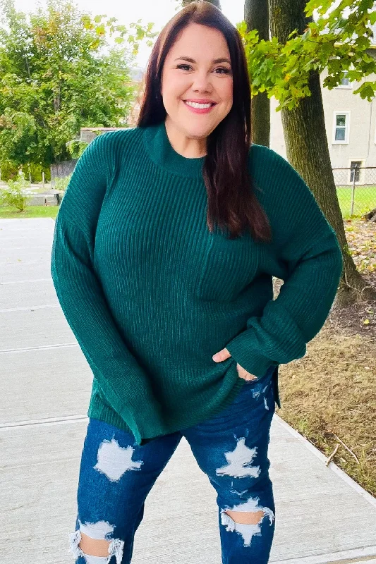 Classy Chic Hunter Green Mock Neck Chest Pocket Knit Sweater Beaded Sweater Sequined Faux Fur Classy Chic Hunter Green Mock Neck Chest Pocket Knit Sweater Beaded Sweater Sequined Faux Fur