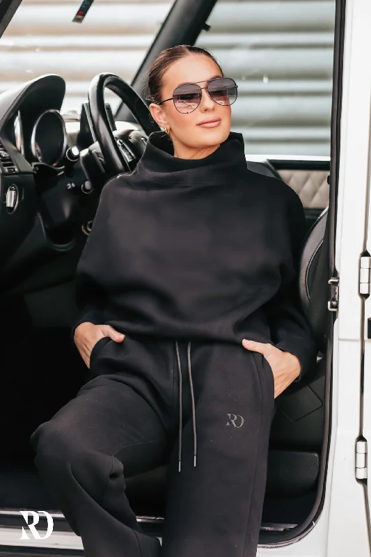 BLACK FUSION PULLOVER | RD ESSENTIALS One Shoulder Top