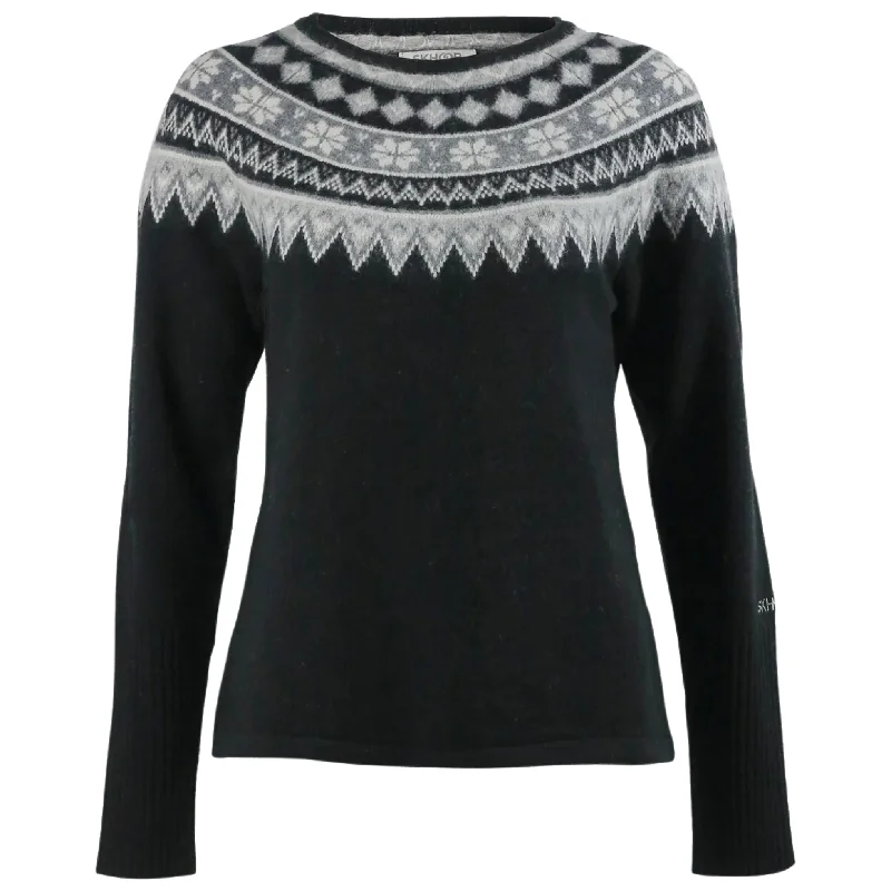 Skhoop Women's Scandinavian Sweater Ribbed Striped Patterned