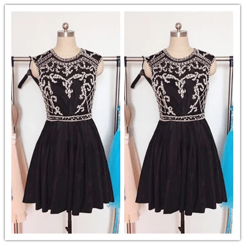 Chiffon Black Homecoming Gowns Prom Dresses