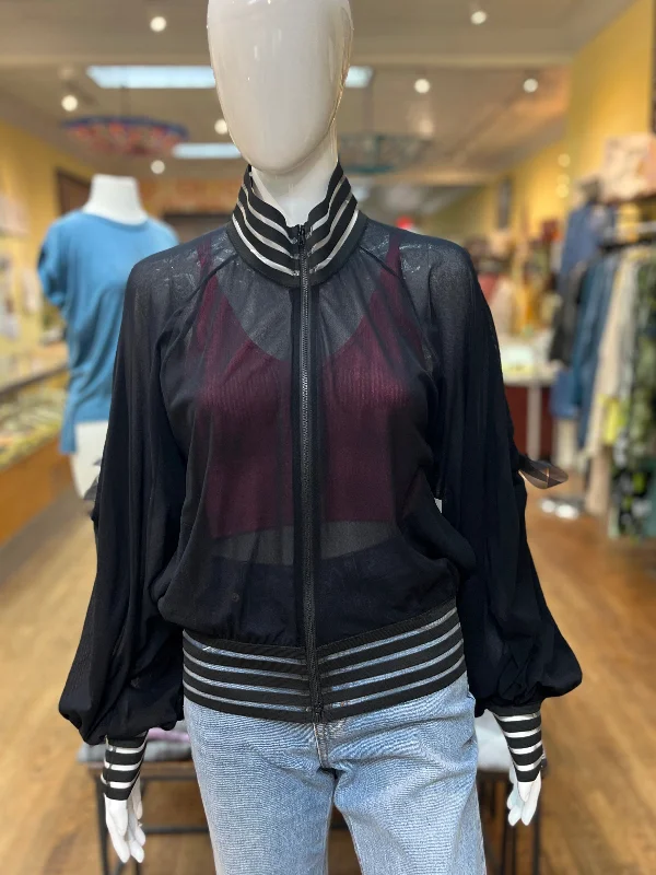 Black Nylon Track Jacket Fleece Jacket Down Jacket Feather Jacket