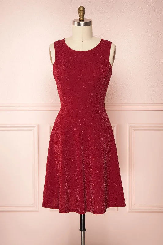 Elya Ruby | Burgundy Plus Siz Dress