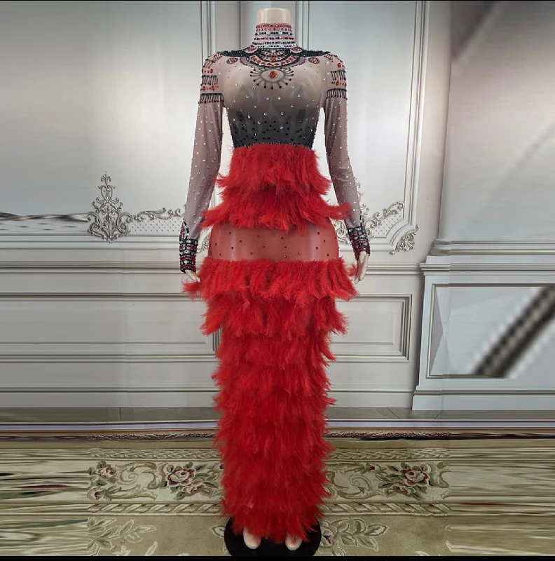 RED SEXY STEP DRESS