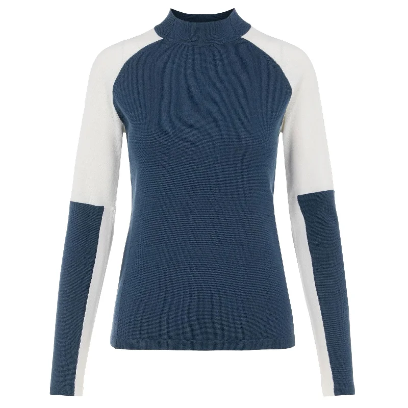 J. Lindeberg Leila Knitted Orion Blue Womens Golf Sweater Sequined Glittery Shiny