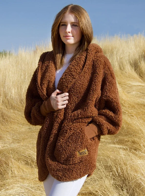 One-Size Fleece Hooded Jacket [Fall Harvest] Rayon Jacket Velvet Jacket Corduroy Jacket