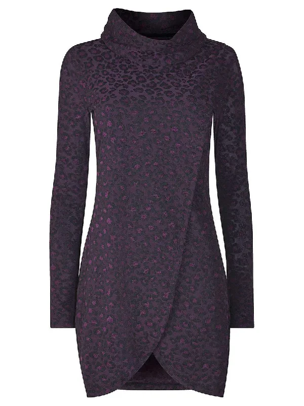 达不到供应链要求，产品下架Leopard Print Characteristic Neckline Tunic Dress