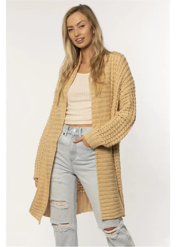 Amuse Society Bonita Long Sleeve Knit Sweater Spandex Rayon Corduroy