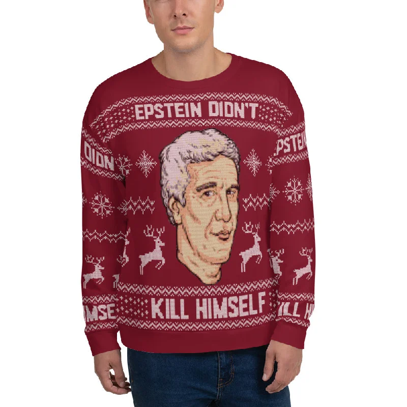 Epstein Didn't Kill Himself Faux Ugly Christmas Sweater Unisex Sweatshirt Herringbone Houndstooth Plaid Epstein Didn't Kill Himself Faux Ugly Christmas Sweater Unisex Sweatshirt Herringbone Houndstooth Plaid