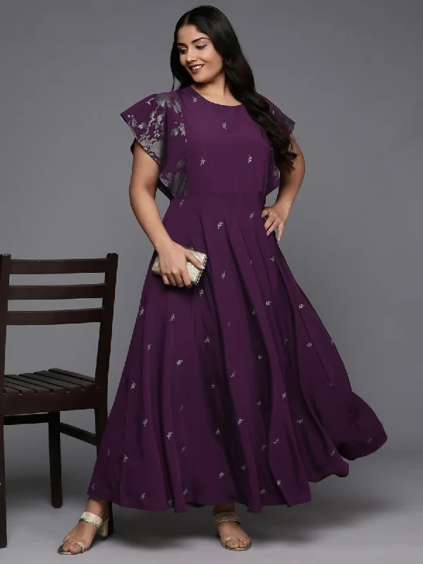 Ahalyaa Women's Traditional wear Ethnic Dress - Burgundy