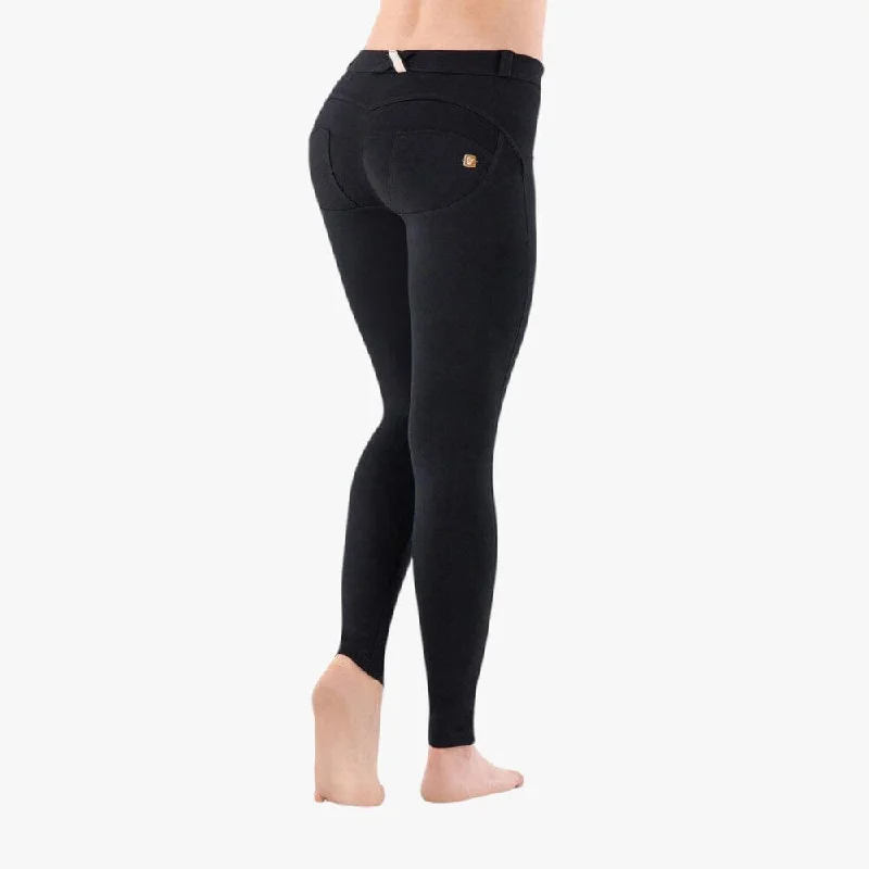 Freddy Womens  Wr.Up Skinny-Fit Stretch Cotton Regular Waist Trousers Black Chinos Cotton Straight Leg