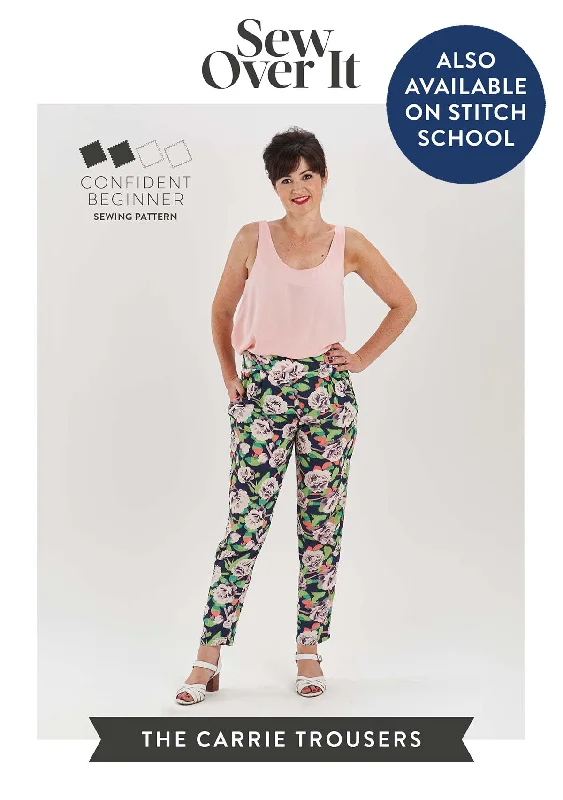 Carrie Trousers PDF Sewing Pattern Cropped Trousers Casual Linen