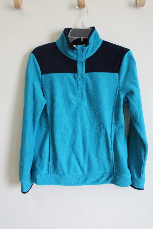Crown & Ivy Blue Fleece Pullover | S Square Neck Pullover