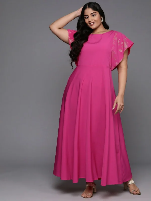 Ahalyaa Women's Traditional wear Ethnic Dress - Pink