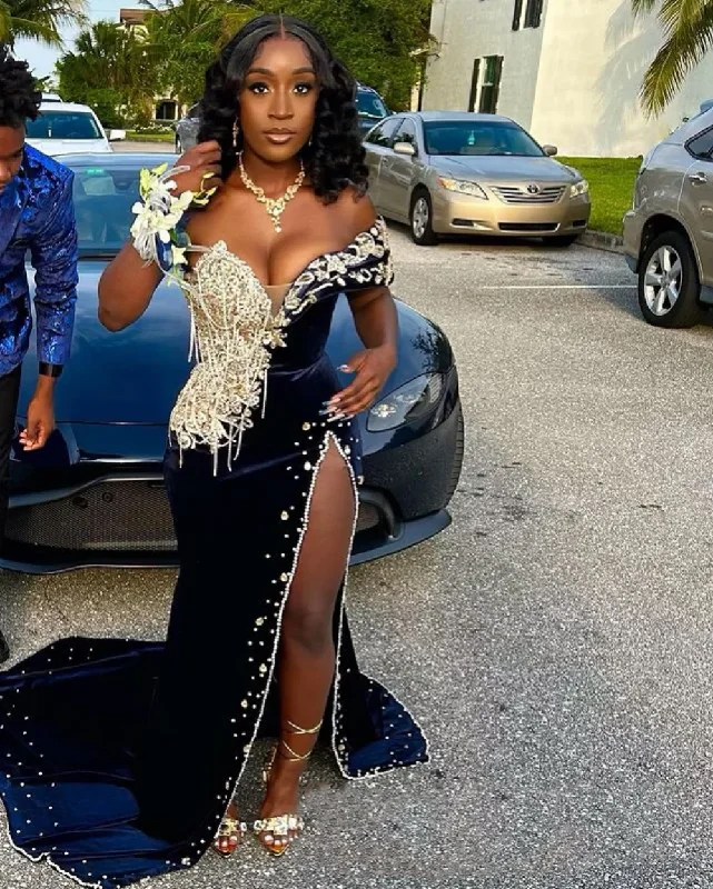 Navy Blue Mermaid Prom Dress Lace Beaded Crystals Formal Party Second Reception Birthday Engagement Dresses вечернее платье Navy Blue Mermaid Prom Dress Lace Beaded Crystals Formal Party Second Reception Birthday Engagement Dresses вечернее платье