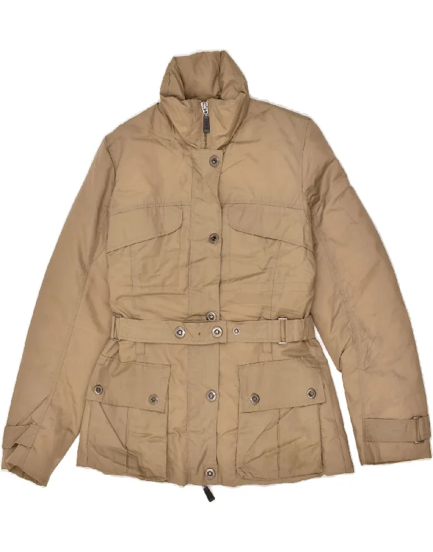 BENETTON Womens Padded Jacket IT 42 Medium Beige Polyamide