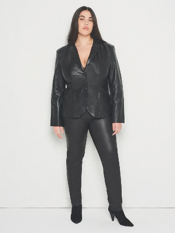 CURVE DENISE TAILORED RECYCLED LEATHER BLAZER