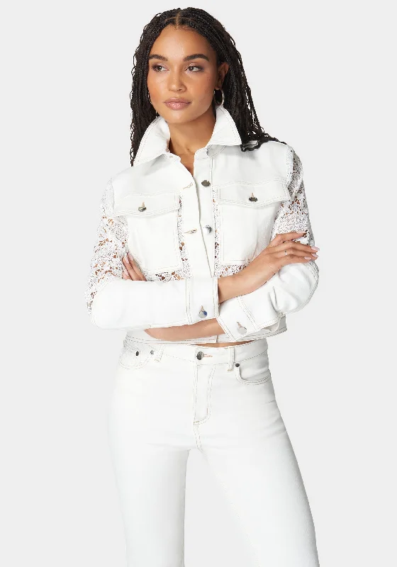 Lace Combo Denim Jacket