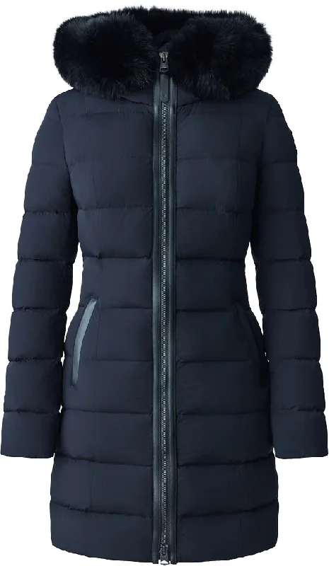 Calla Agile-360 Stretch Light Down Coat With Blue Fox Fur Collar - Women's|-|Manteau en duvet Calla extensible en duvet léger avec fourrure de renard bleu - Femme