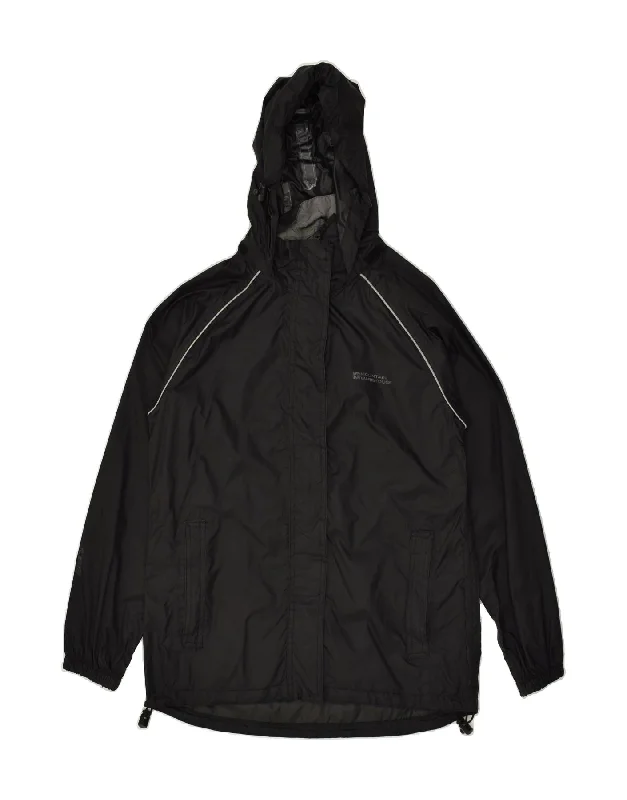 MOUNTAIN WAREHOUSE Womens Hooded Rain Jacket UK 8 Small Black Nylon