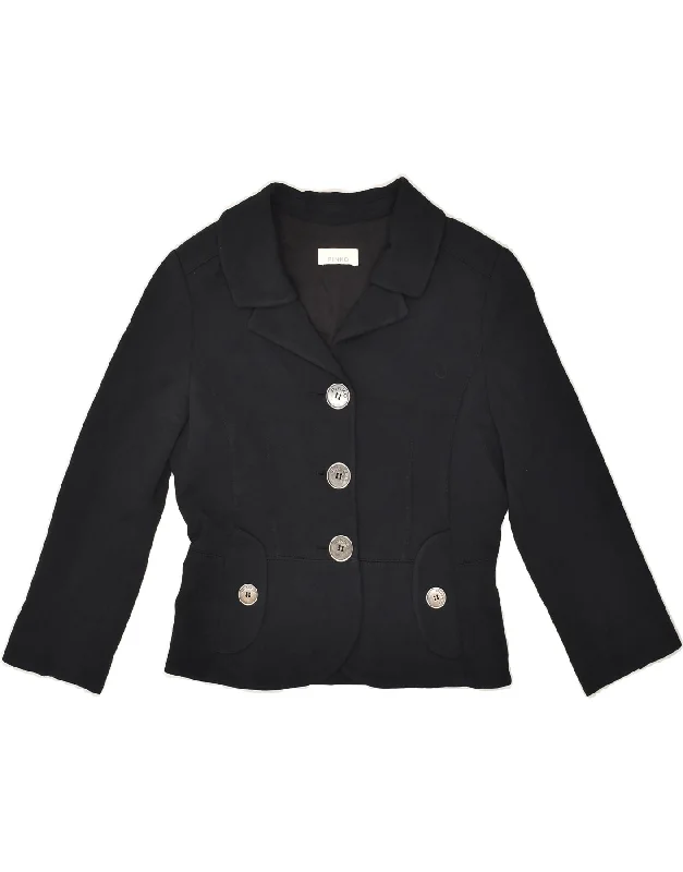 PINKO Womens 3 Button Blazer Jacket UK 10 Small Black Viscose