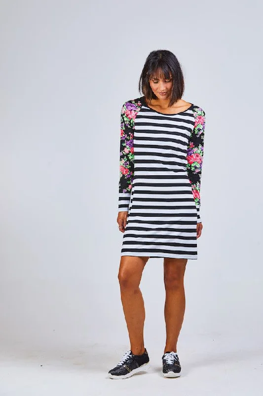 CHARLO - Mackenzie dress - Floral + stripe panel! 12