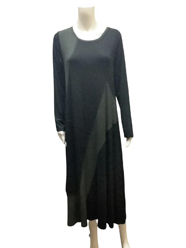 Comfy Black and Green Colr Black Long Dress  Size: M