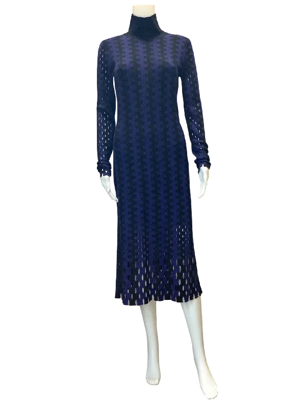 Diane von Furstenburg Blue and Black Sweater Dress  Size: S