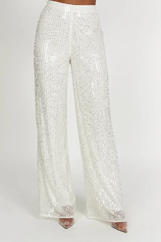 Diaz Sequin Pants - White