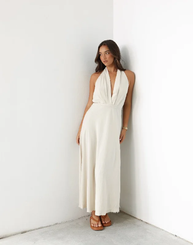 Marjorie Maxi Dress (Oat)