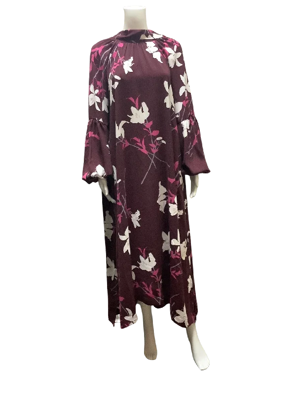 Prologue Maroon Floral Long Dress Size: M