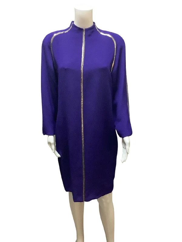 Sansappelle Purple Mock Turtle Dress Size: 8