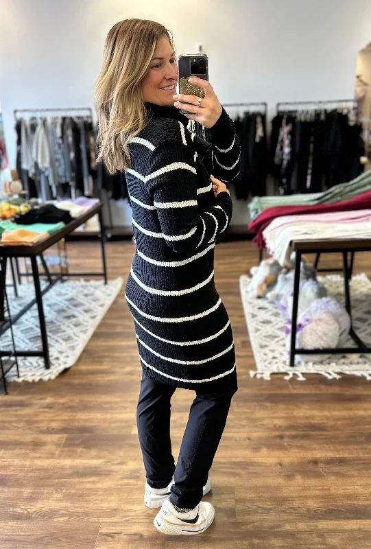 Amber - Black Striped Cardigan