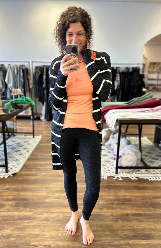 Amber - Black Striped Cardigan