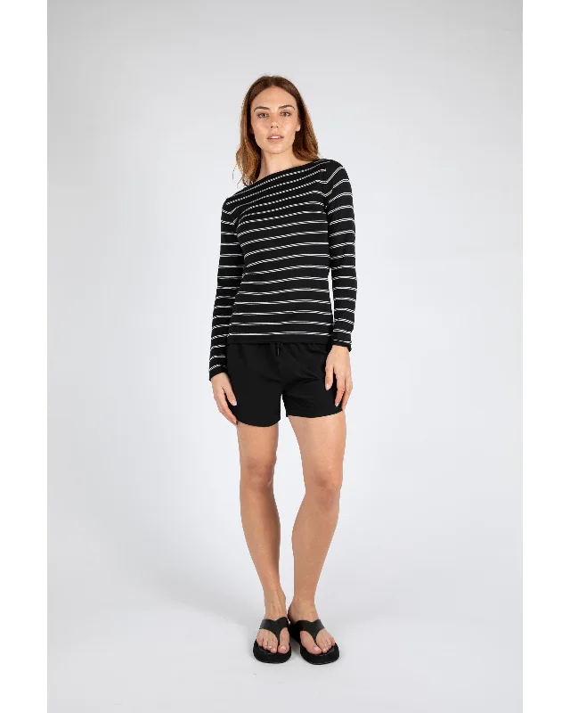 Marlow Boater Knit - Black Stripe