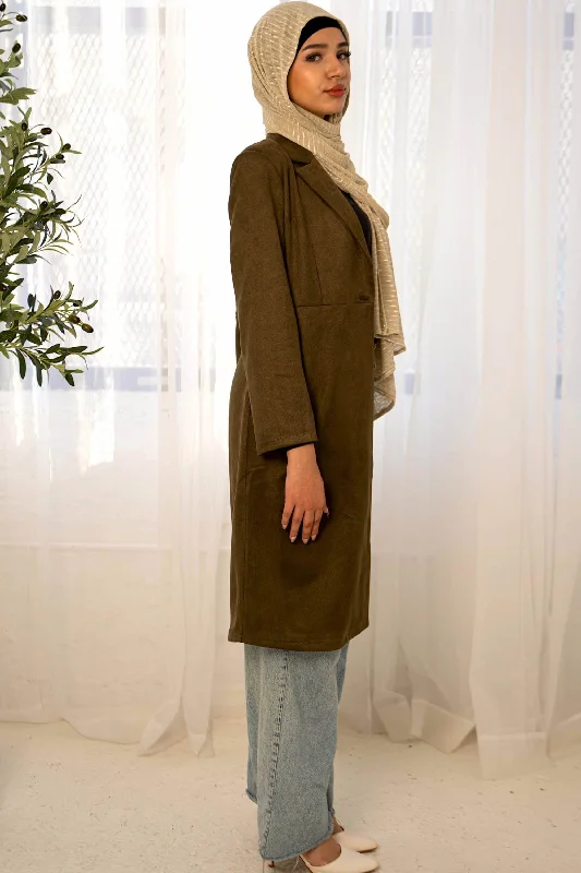 Olive Suede Coat