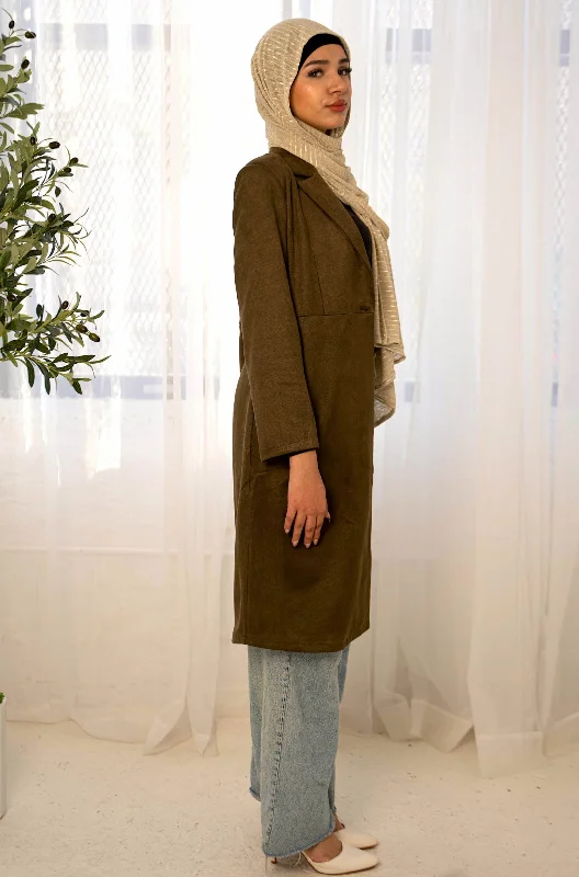 Olive Suede Coat