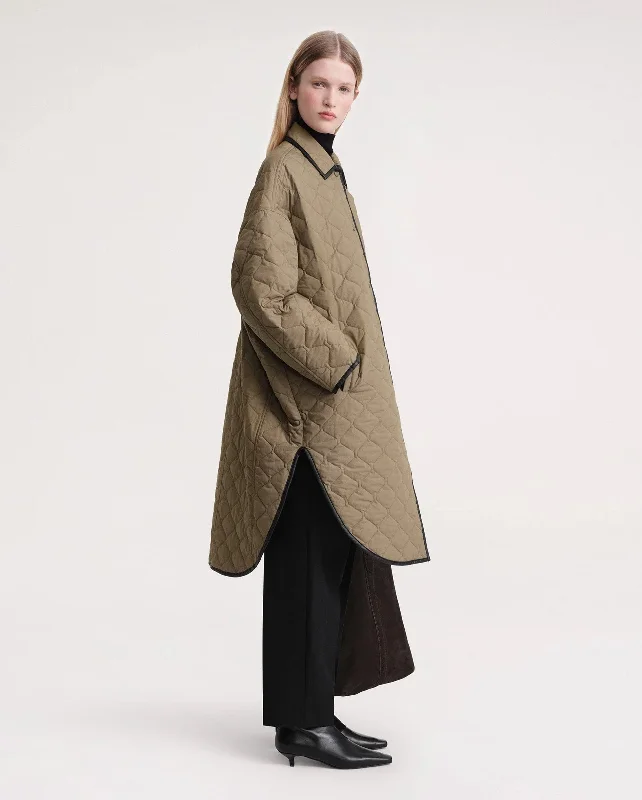 QUILTED COCOON COAT / MARSH