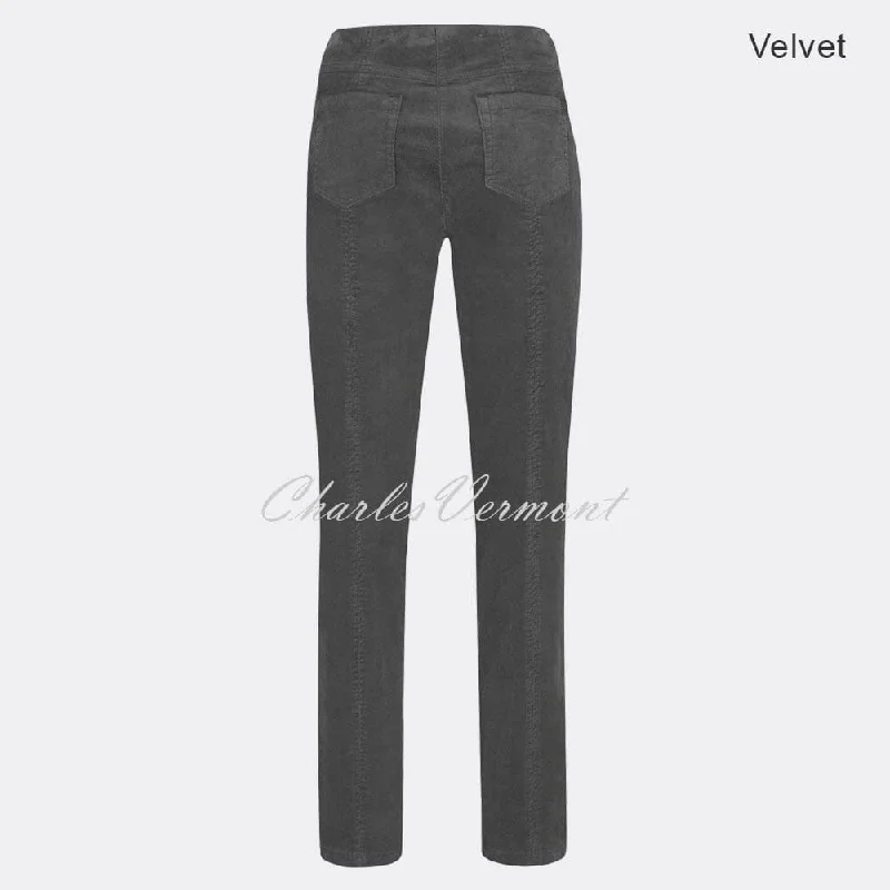 Robell Bella Full Length Trouser 52457-54362-95 (Grey Velvet)