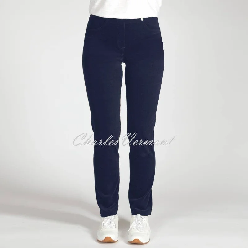 Robell Bella Full Length Trouser 52457-54363-68 (French Navy Needle Cord)