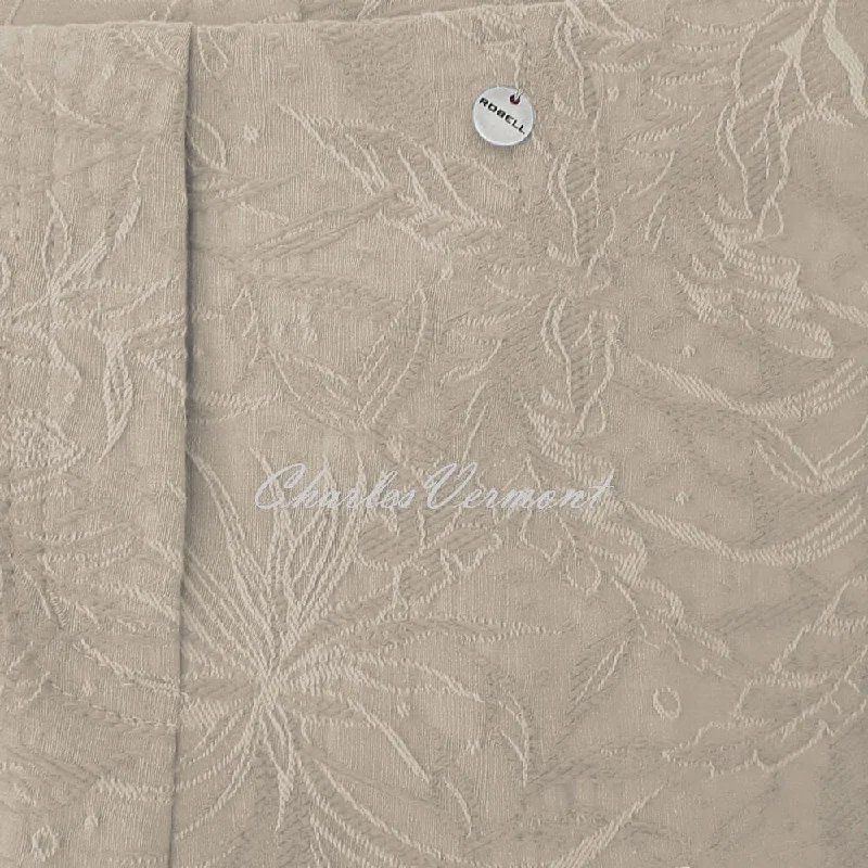 Robell Marie 07 Capri 51576-54401-13 (Light Taupe Leaf Jacquard)